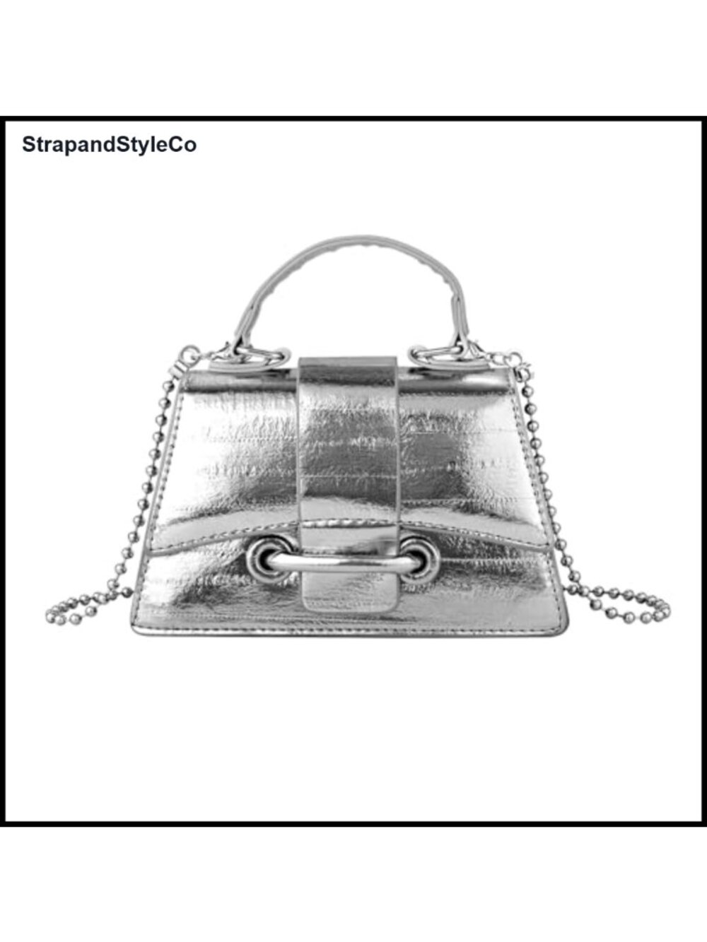 Mini PU Leather Top Handle Handbag Detachable Strap Crossbody Purse